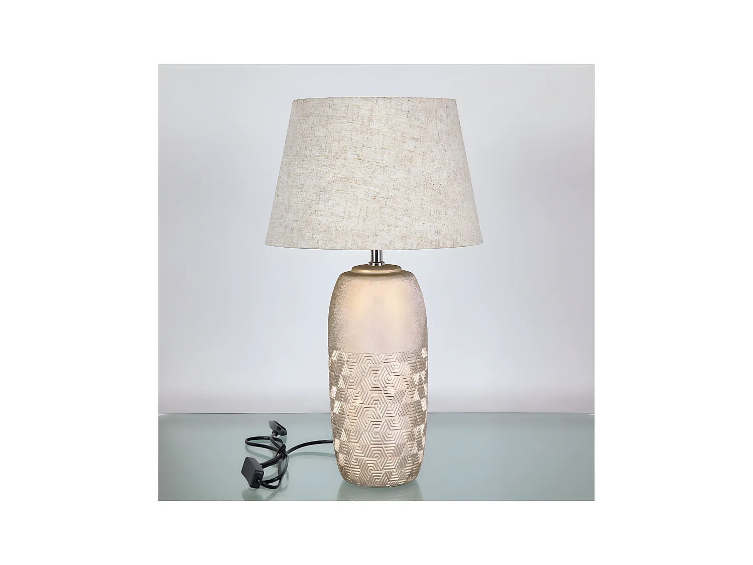 Lámpara de mesa ceramica 30*54 champagne tulipa beige molly