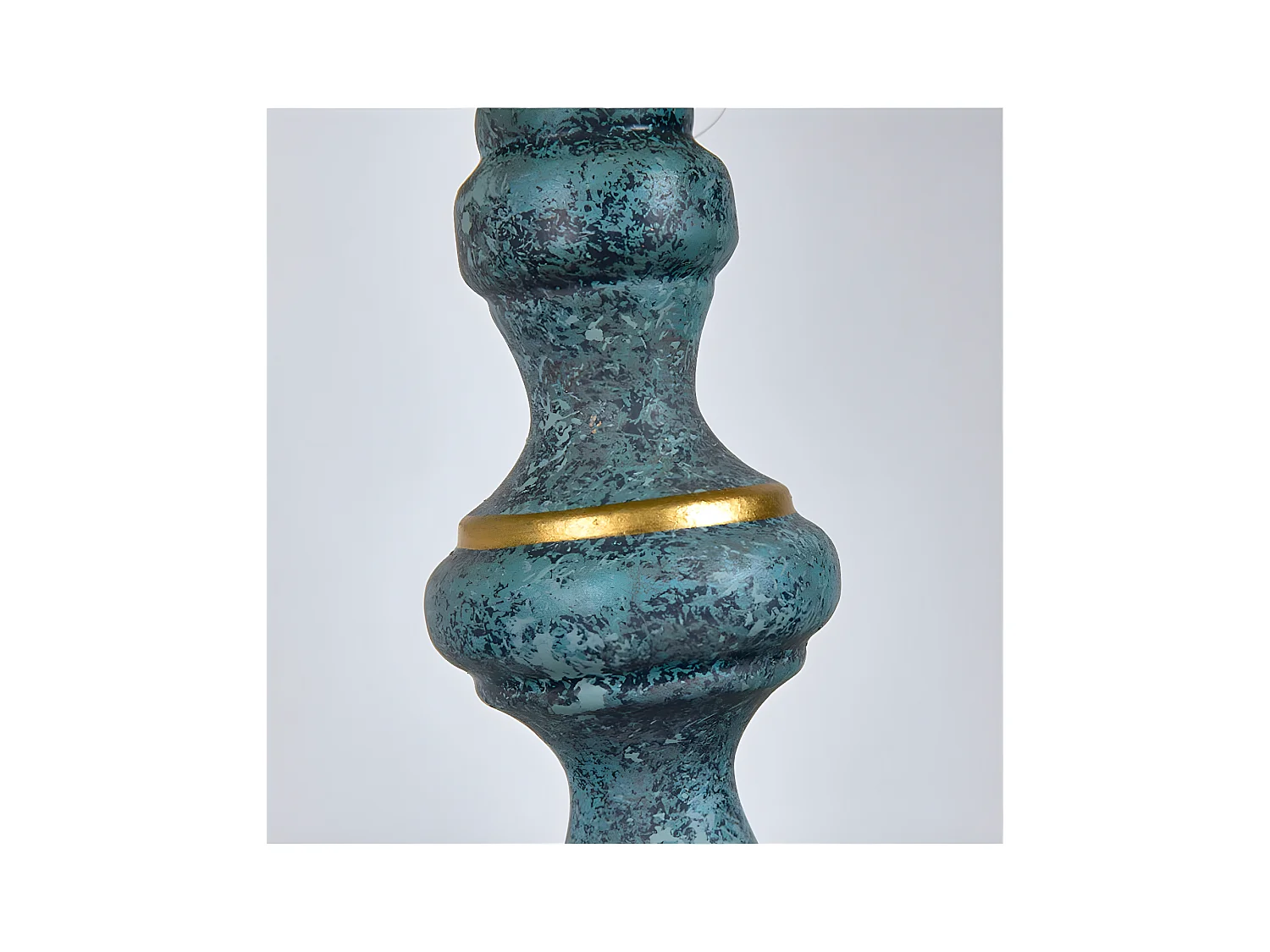 Lámpara de mesa 25*47 metal azul dorada bolas tulipa beige sirmione