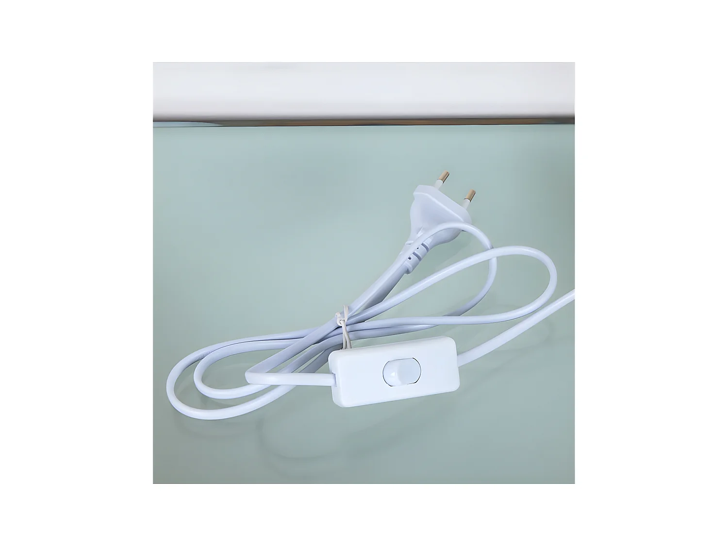 Lámpara de mesa 25*47 metal azul dorada bolas tulipa beige sirmione