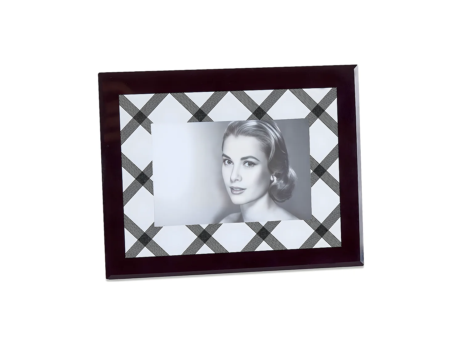 Portafoto 10*15 rombo blanco negro exterior negro gus