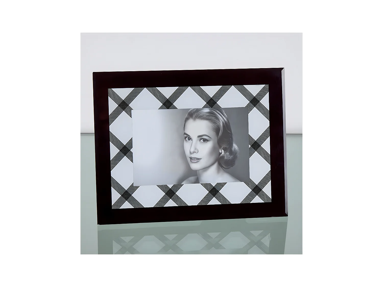 Portafoto 10*15 rombo blanco negro exterior negro gus