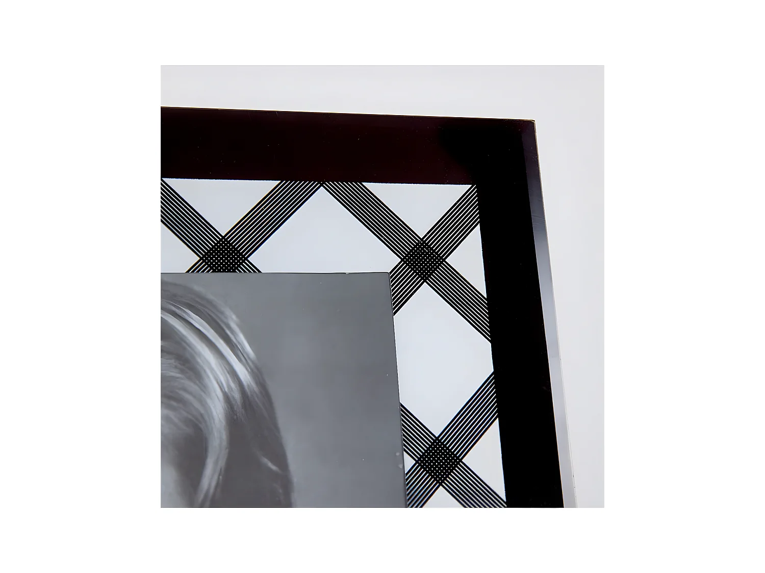 Portafoto 10*15 rombo blanco negro exterior negro gus