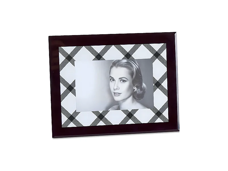 Portafoto 10*15 rombo blanco negro exterior negro gus