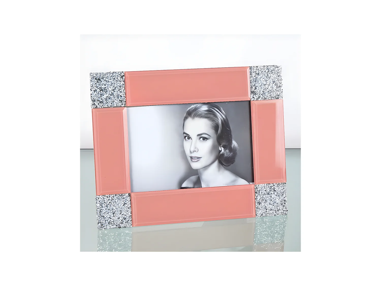 Portafoto 10*15 rosa esquinas brillo alina