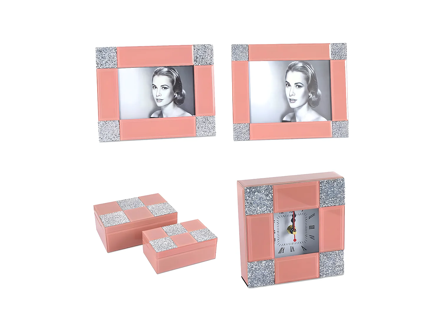 Portafoto 10*15 rosa esquinas brillo alina