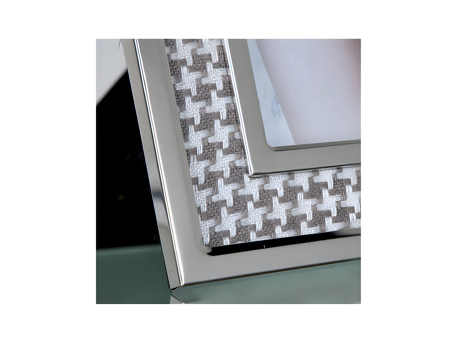 Portafoto 15*20 pata de gallo metal plateado sintra