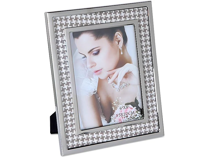 Portafoto 15*20 pata de gallo metal plateado sintra