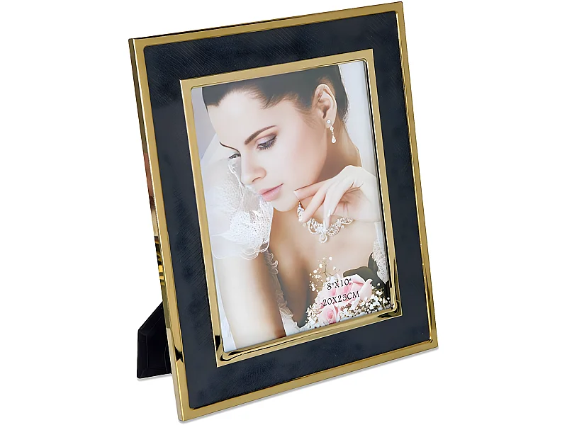 Portafoto 20*25 pu negro serpiente metal dorado sintra