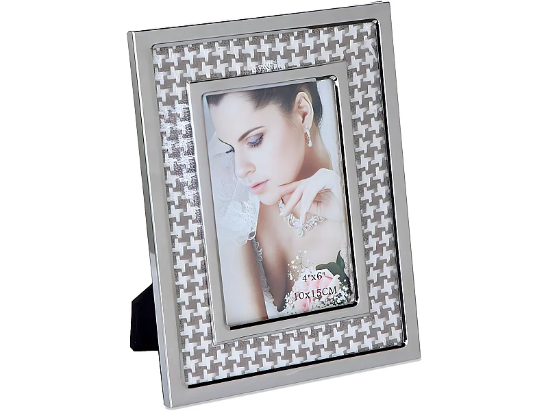 Portafoto 10*15 pata de gallo metal plateado sintra