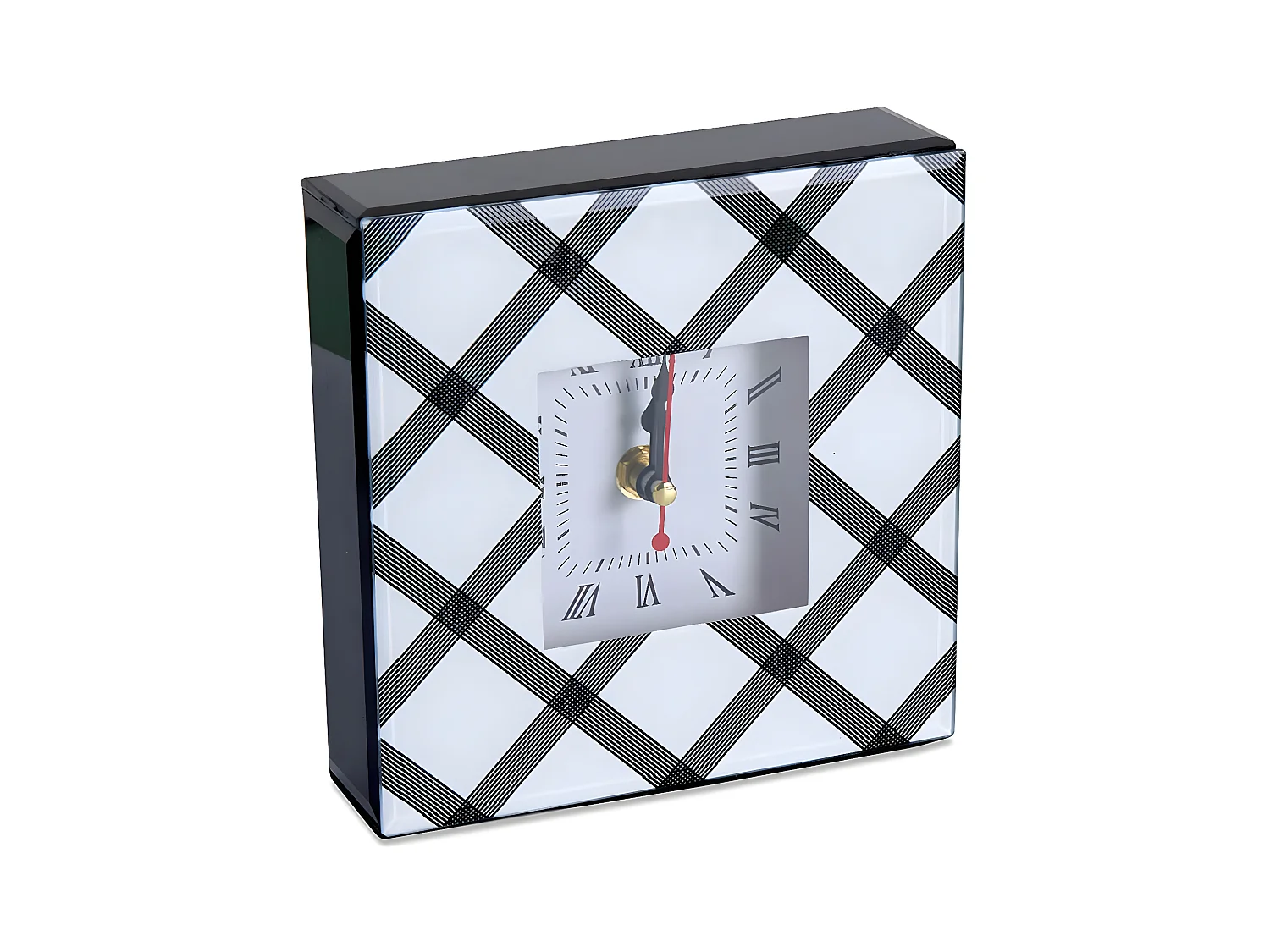 Reloj 15*15 rombo blanco y negro gus