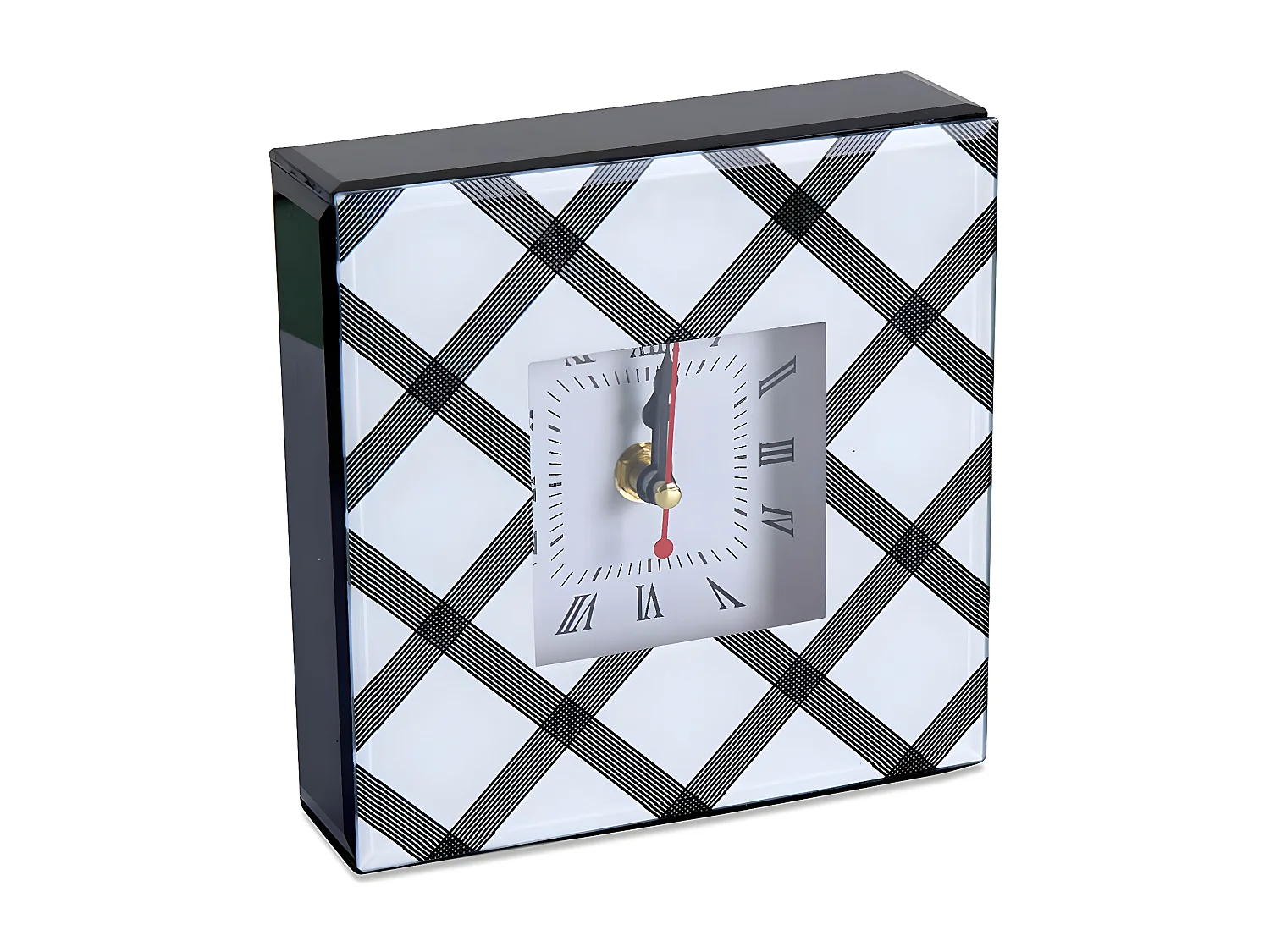 Reloj 15*15 rombo blanco y negro gus