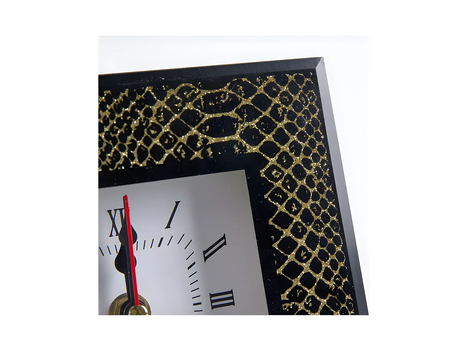 Reloj cristal 15*15 serpiente negro dorado marcia