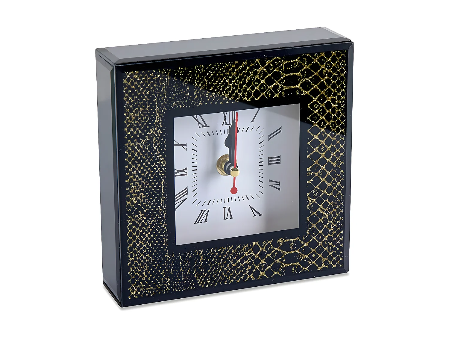 Reloj cristal 15*15 serpiente negro dorado marcia