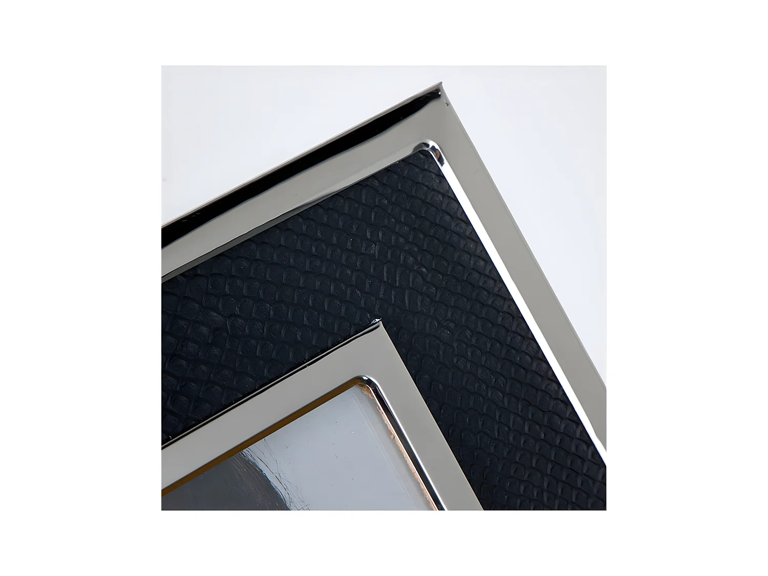 Portafoto 15*20 negro y cebra metal plateado sintra