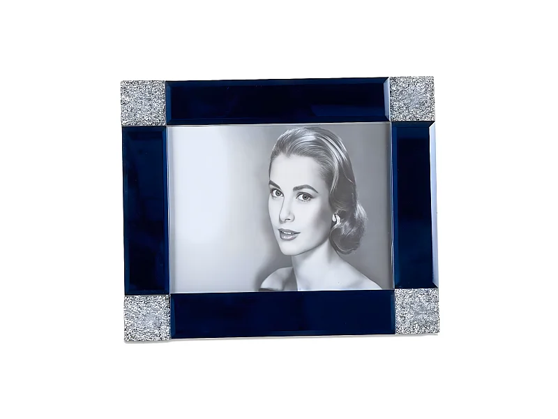 Portafoto cristal 15*20 azul esquinas brillo alina