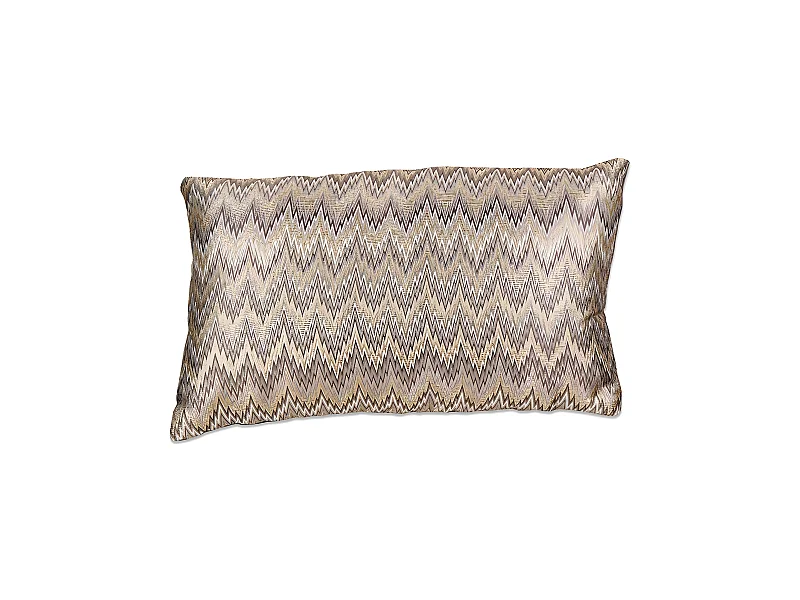 Cojin 50*30 tonos marrones dorados zig zag 300gr mika