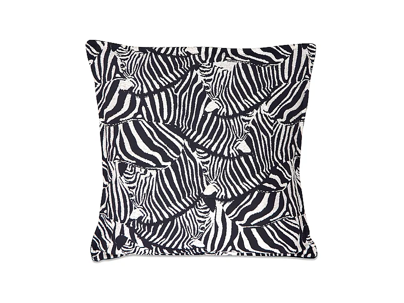 Cojin 45*45 cebra blanco negro jacquard chenilla con relleno 400 gr pam