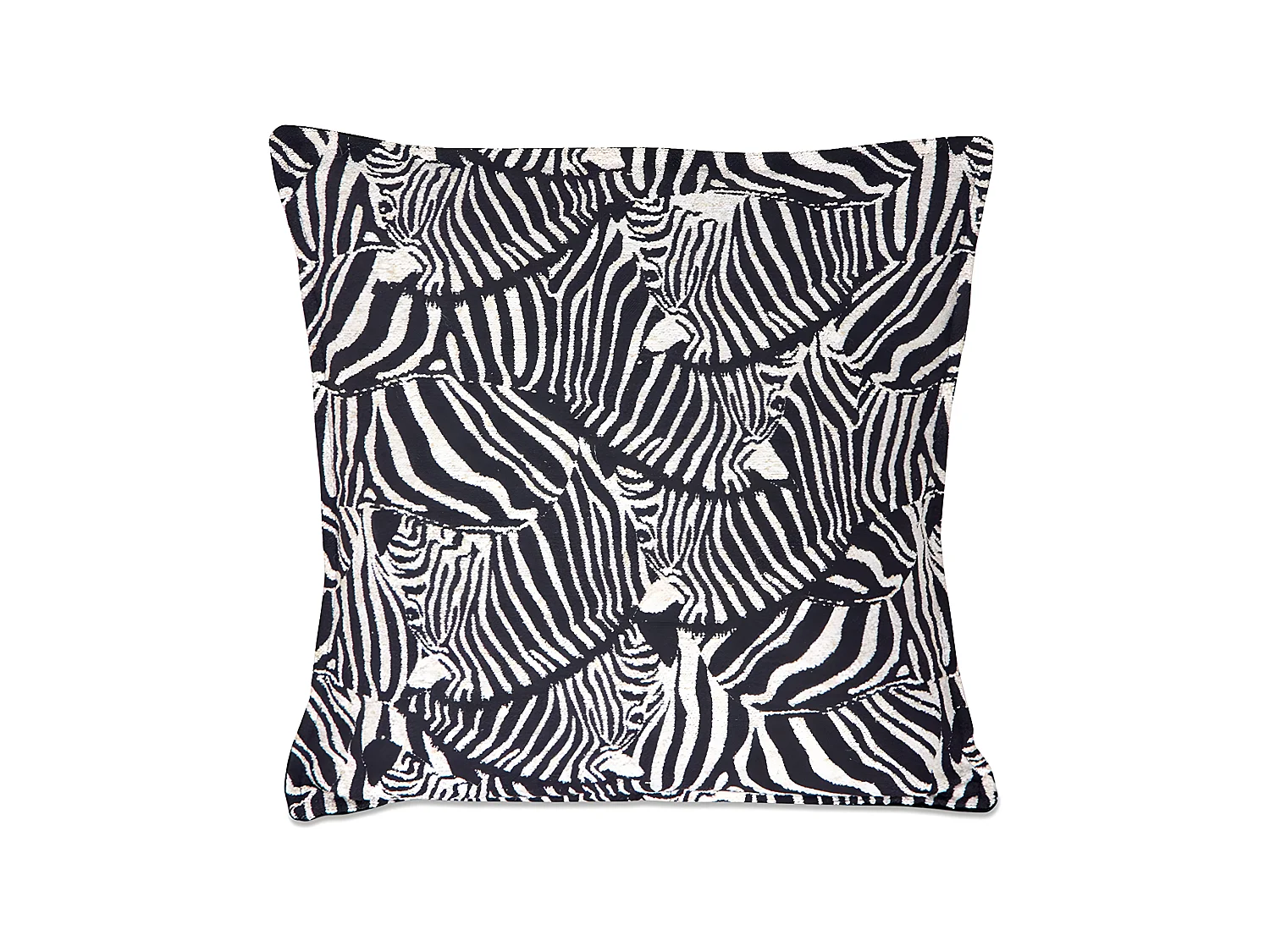 Cojin 45*45 cebra blanco negro jacquard chenilla con relleno 400 gr pam