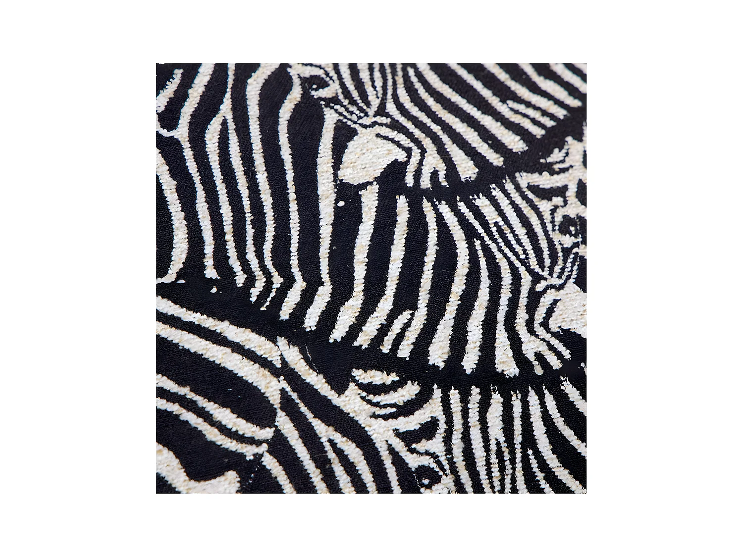 Cojin 45*45 cebra blanco negro jacquard chenilla con relleno 400 gr pam