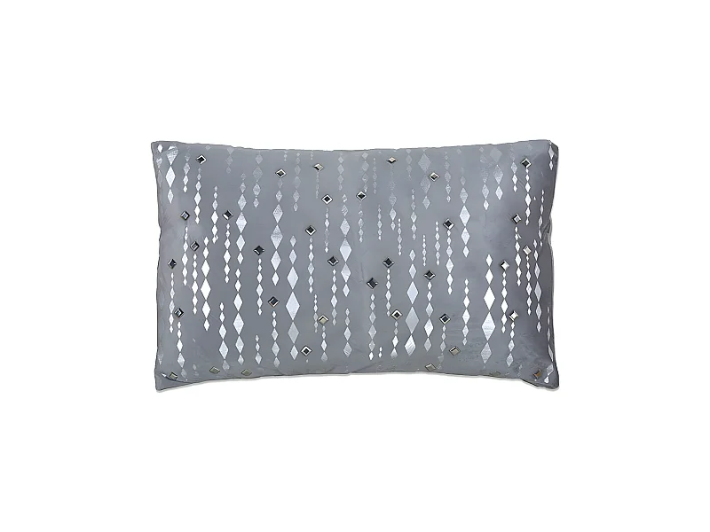 Cojin 53*33 gris tiras espejos con relleno 380 gr yvette