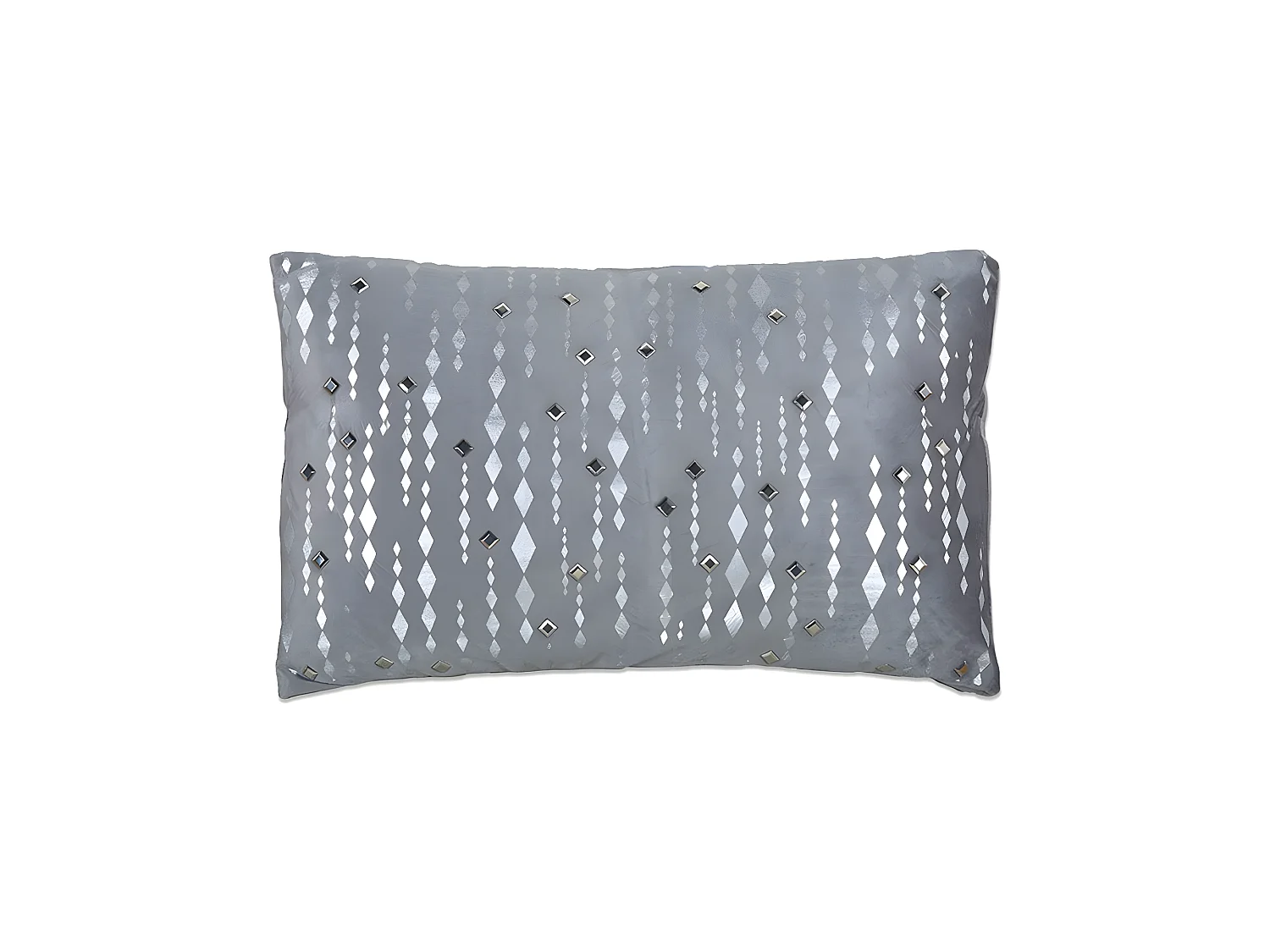 Cojin 53*33 gris tiras espejos con relleno 380 gr yvette