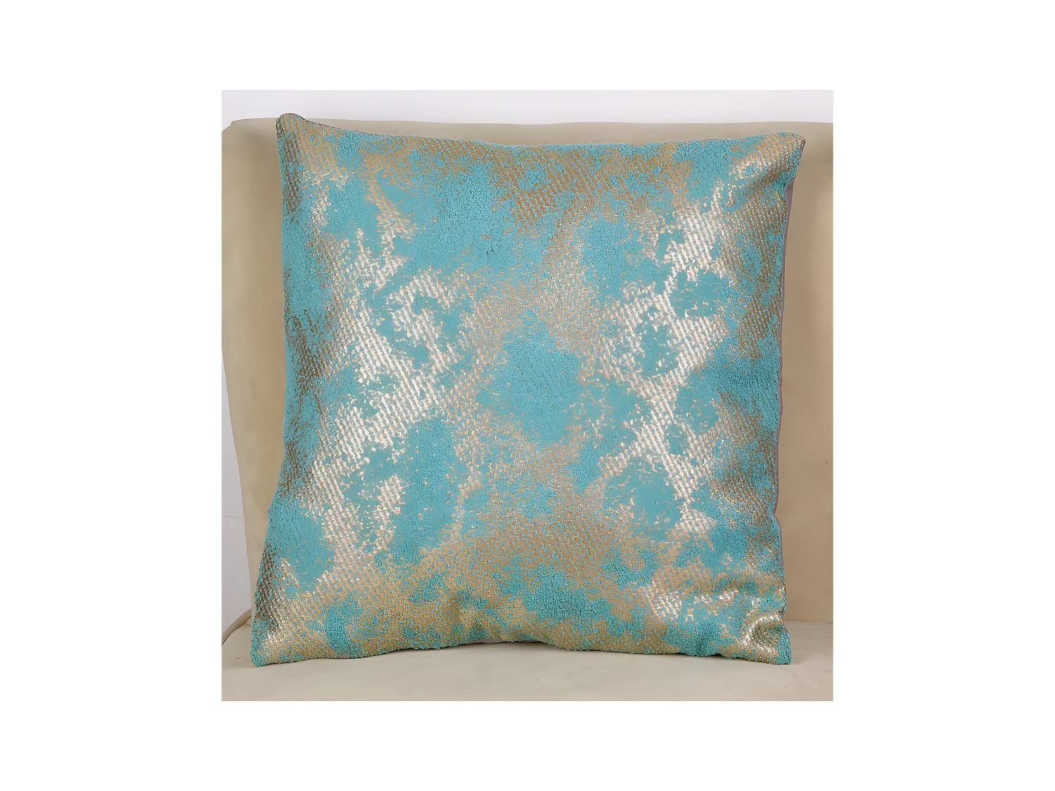 Cojin 43*43 azul claro y plata serpiente 380 gr patri