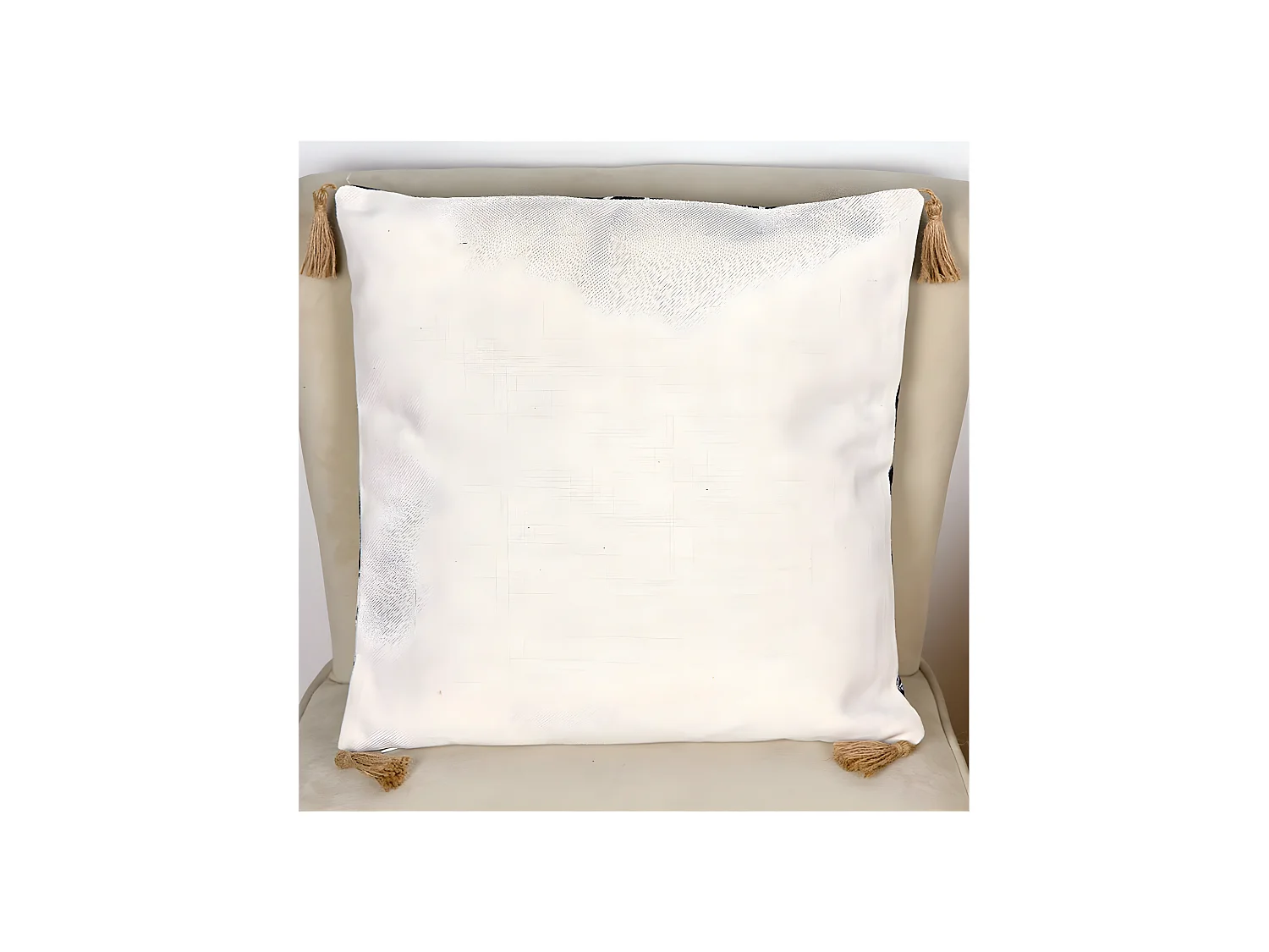 Cojín 45*45 fondo negro palmeras blancas tipo lino con relleno 400gr fred