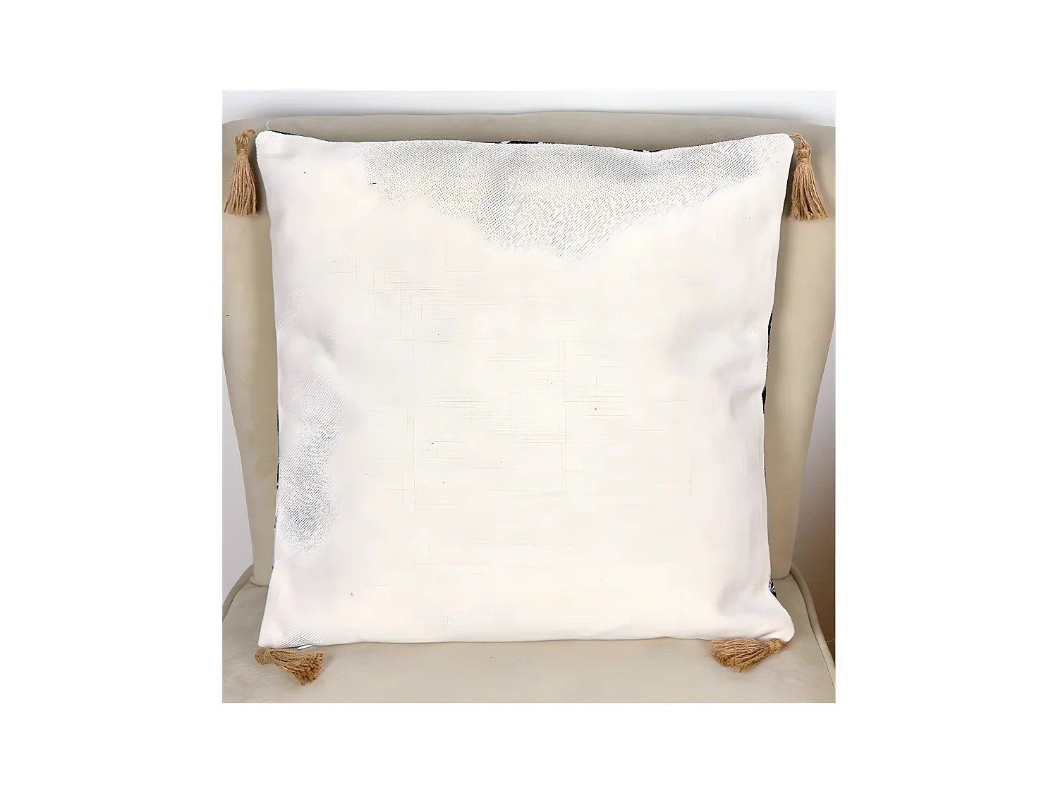 Cojín 45*45 fondo negro palmeras blancas tipo lino con relleno 400gr fred