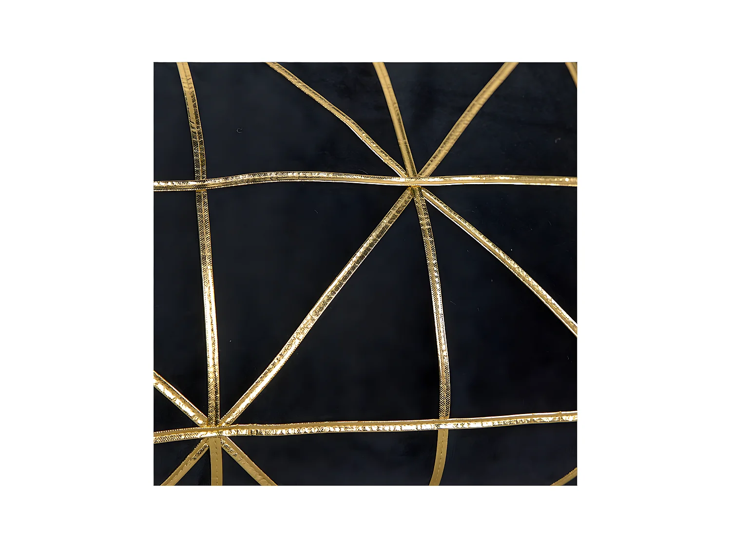 Cojin 50*30 triangulos negro terciopelo tiras doradas con relleno 380 gr fanny