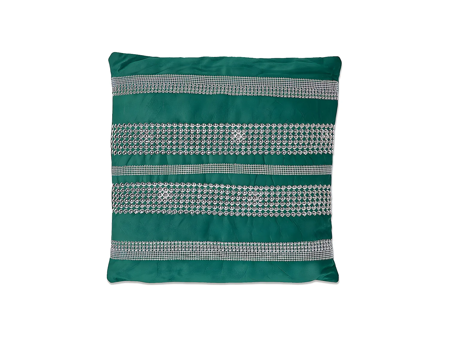 Cojin 45*45 verde greca bolitas con relleno 400 gr romance