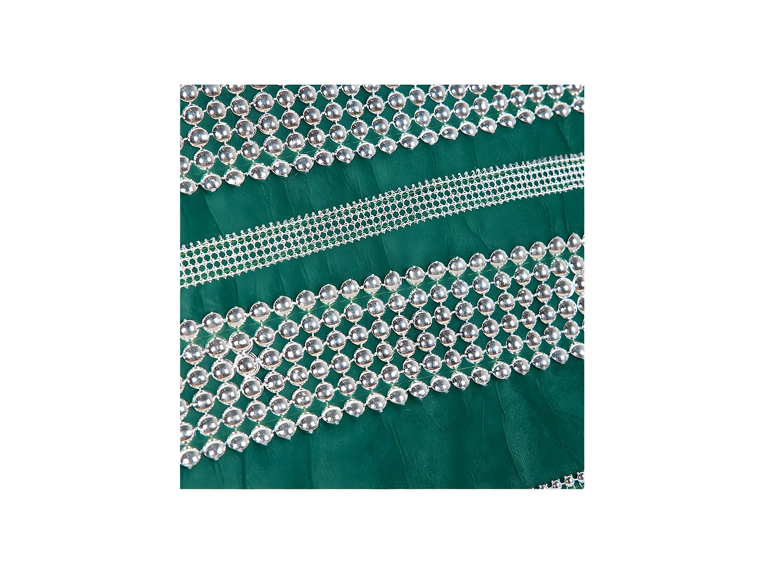 Cojin 45*45 verde greca bolitas con relleno 400 gr romance