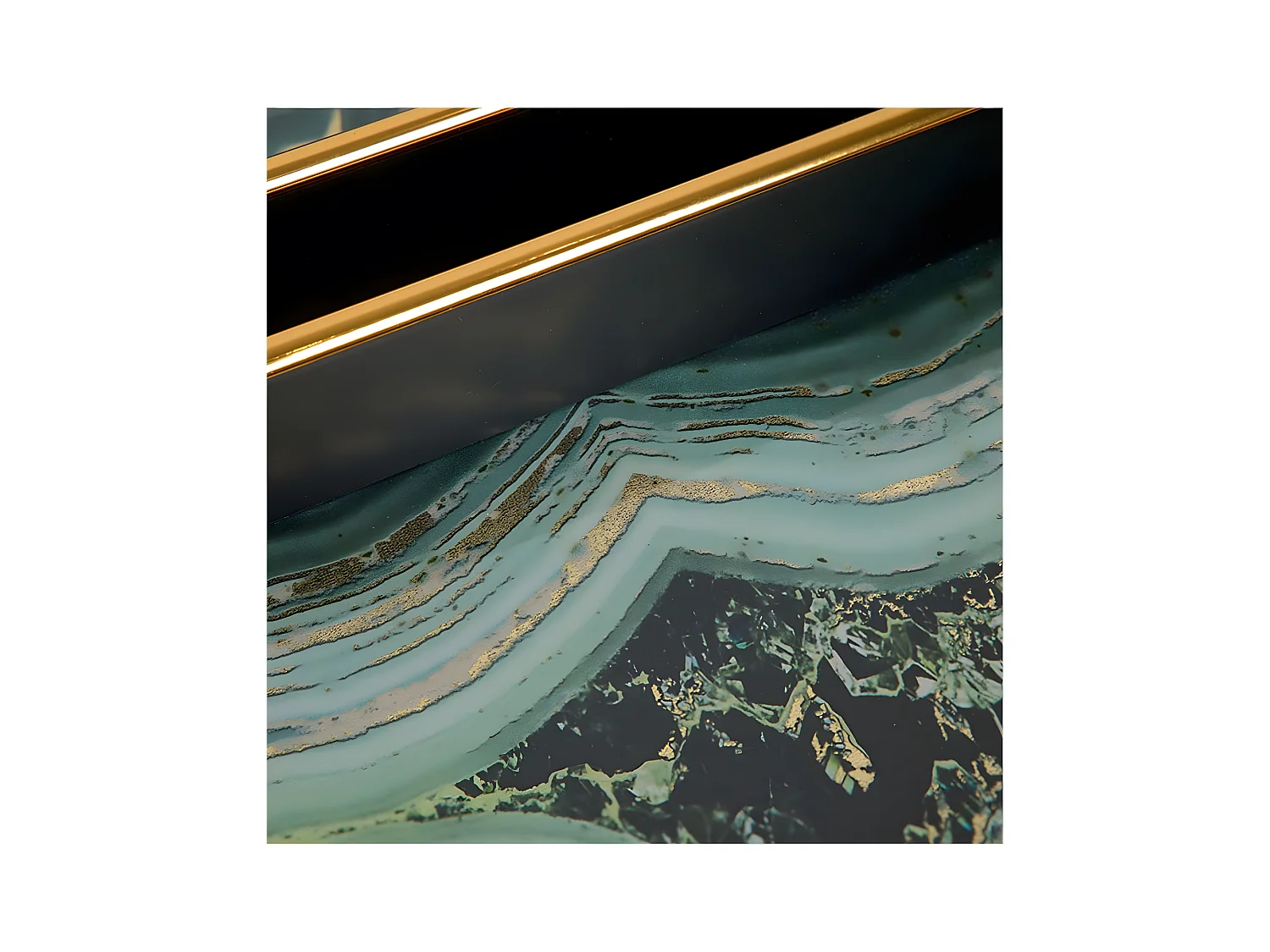 Juego de dos bandejas rectangulares con decorado mineral azul agata