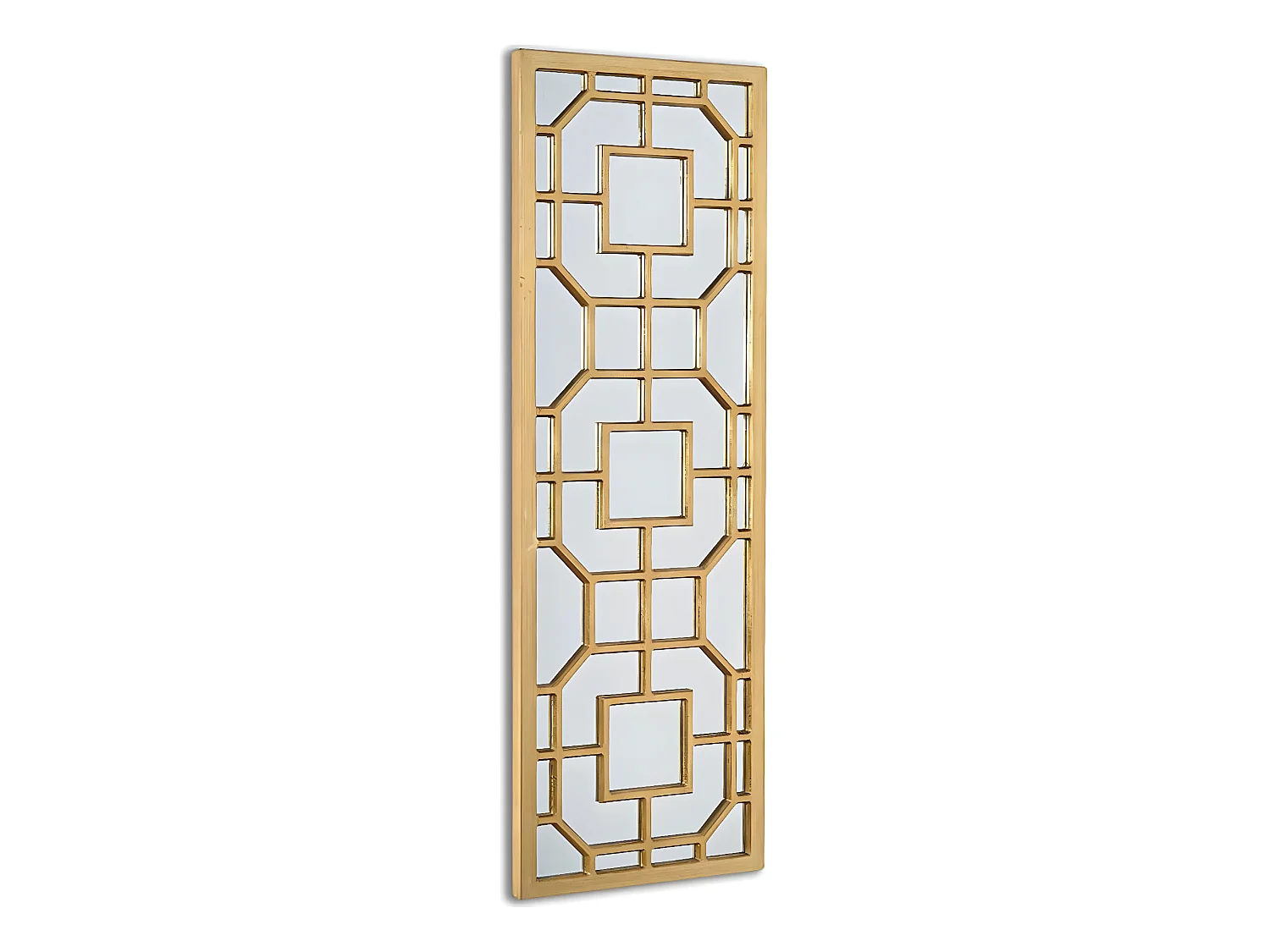 Espejo 40*120*2.7 cenefa cuadrados dorado sidonie
