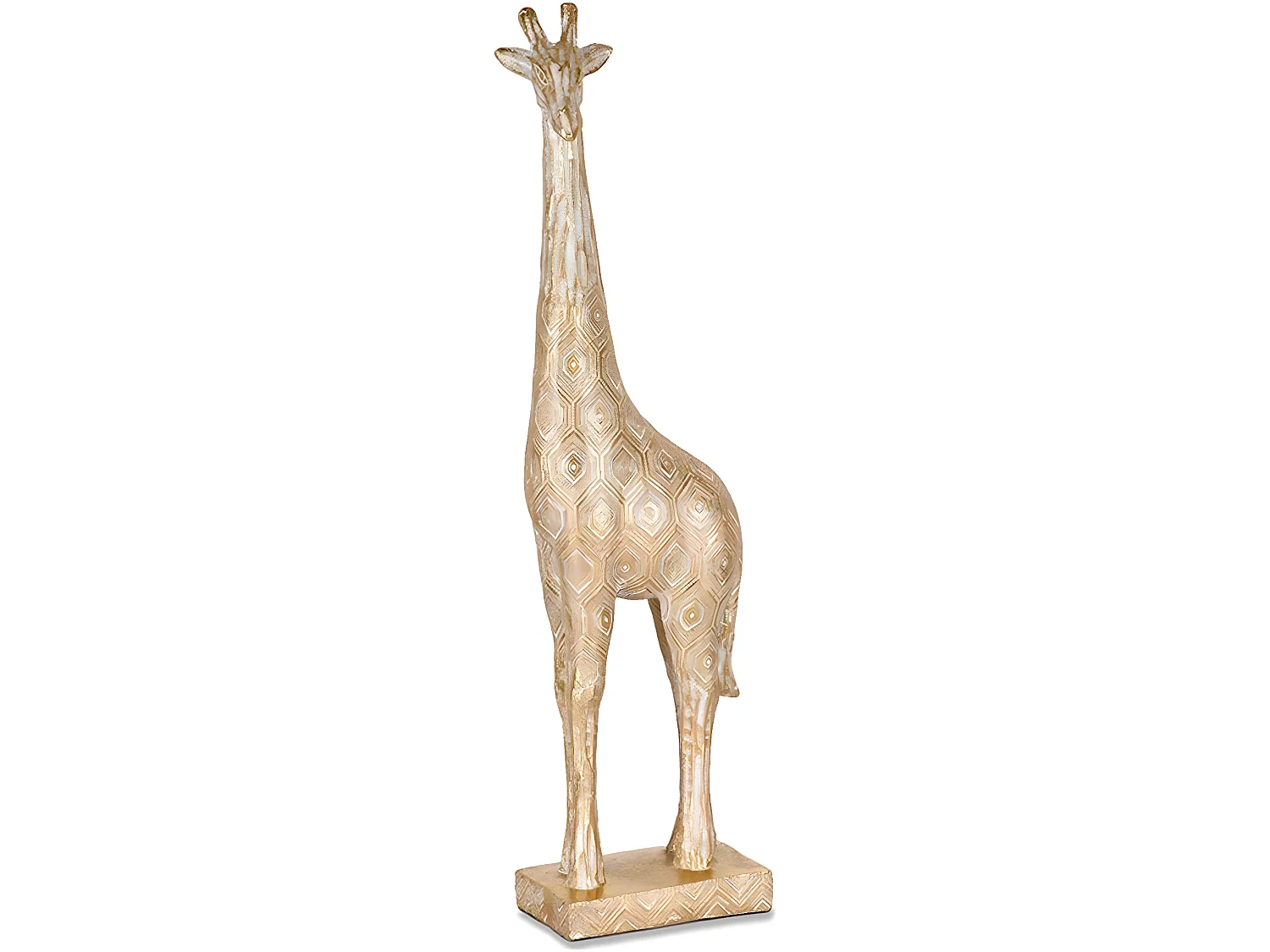 Jirafa 47cm de resina decorada en tonos dorados sabanah