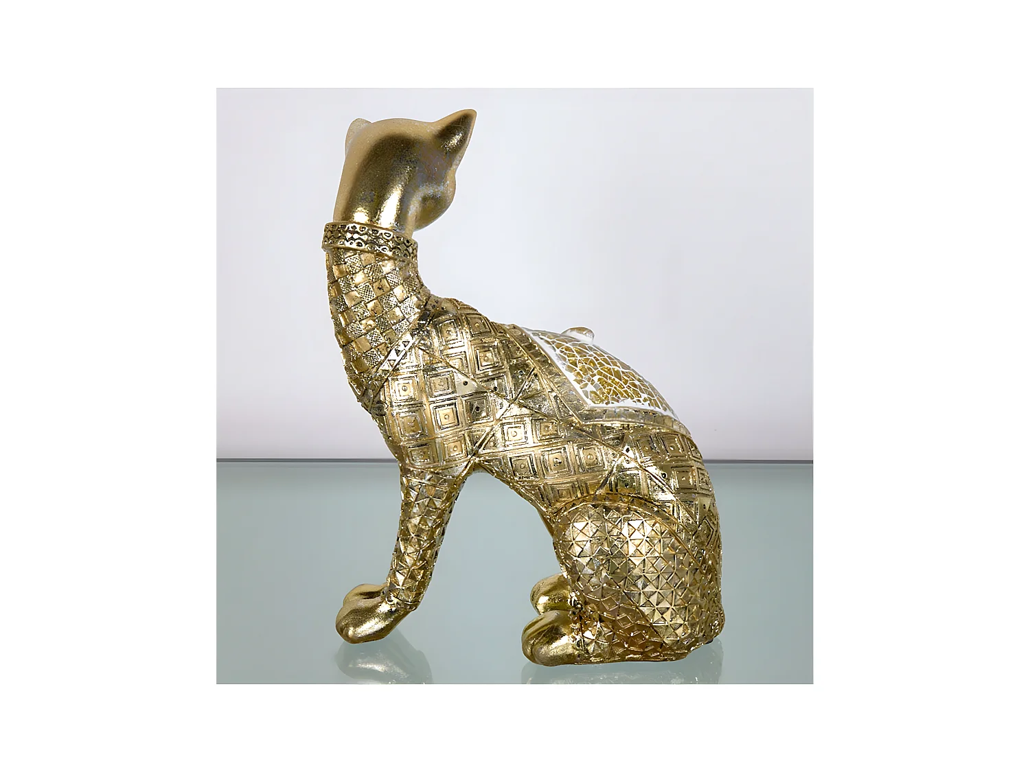 Gato 18*24 sentado dorado picasso