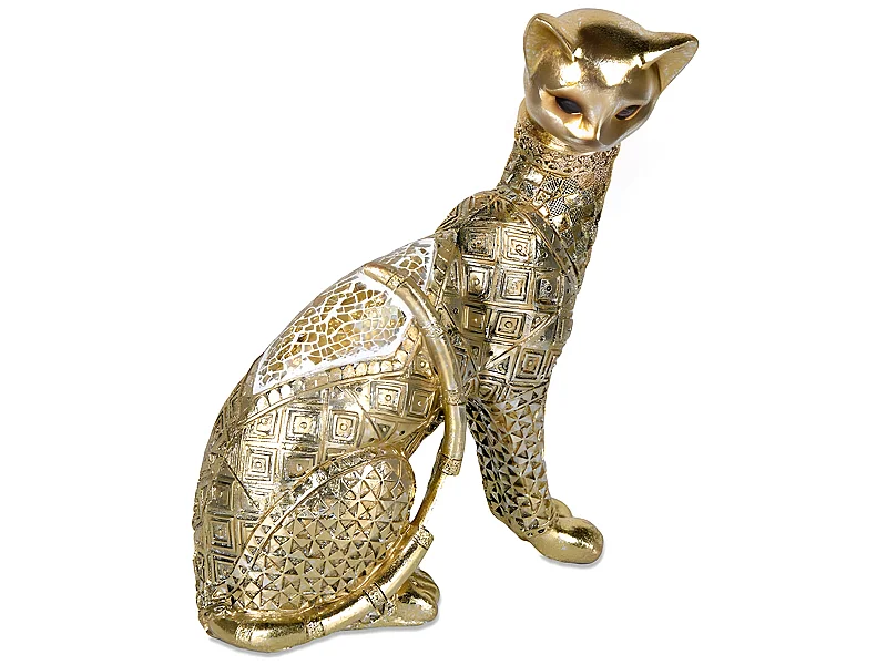 Gato 18*24 sentado dorado picasso