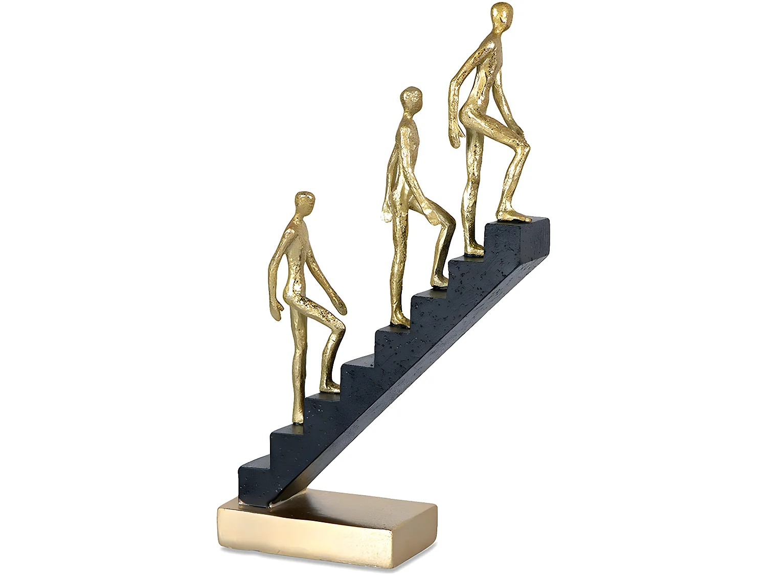 Figura escalera 3 personas 21.5*36 negro dorado dream