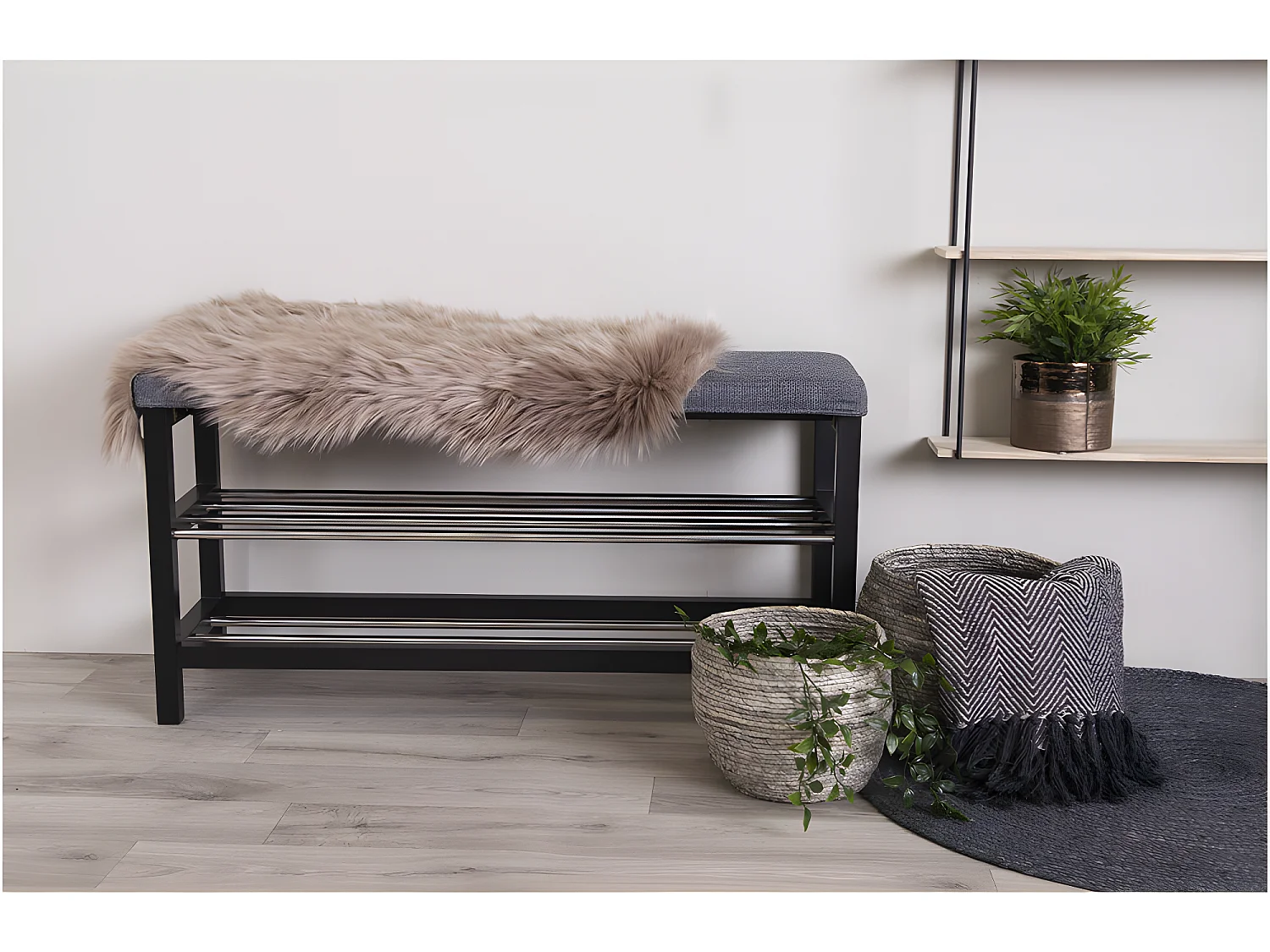 Laila Lammfell imitiert 50x85 cm mushroom farben.