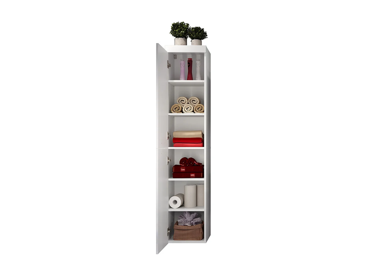 Divone glanzend witte badkamerwandkolom 35 cm