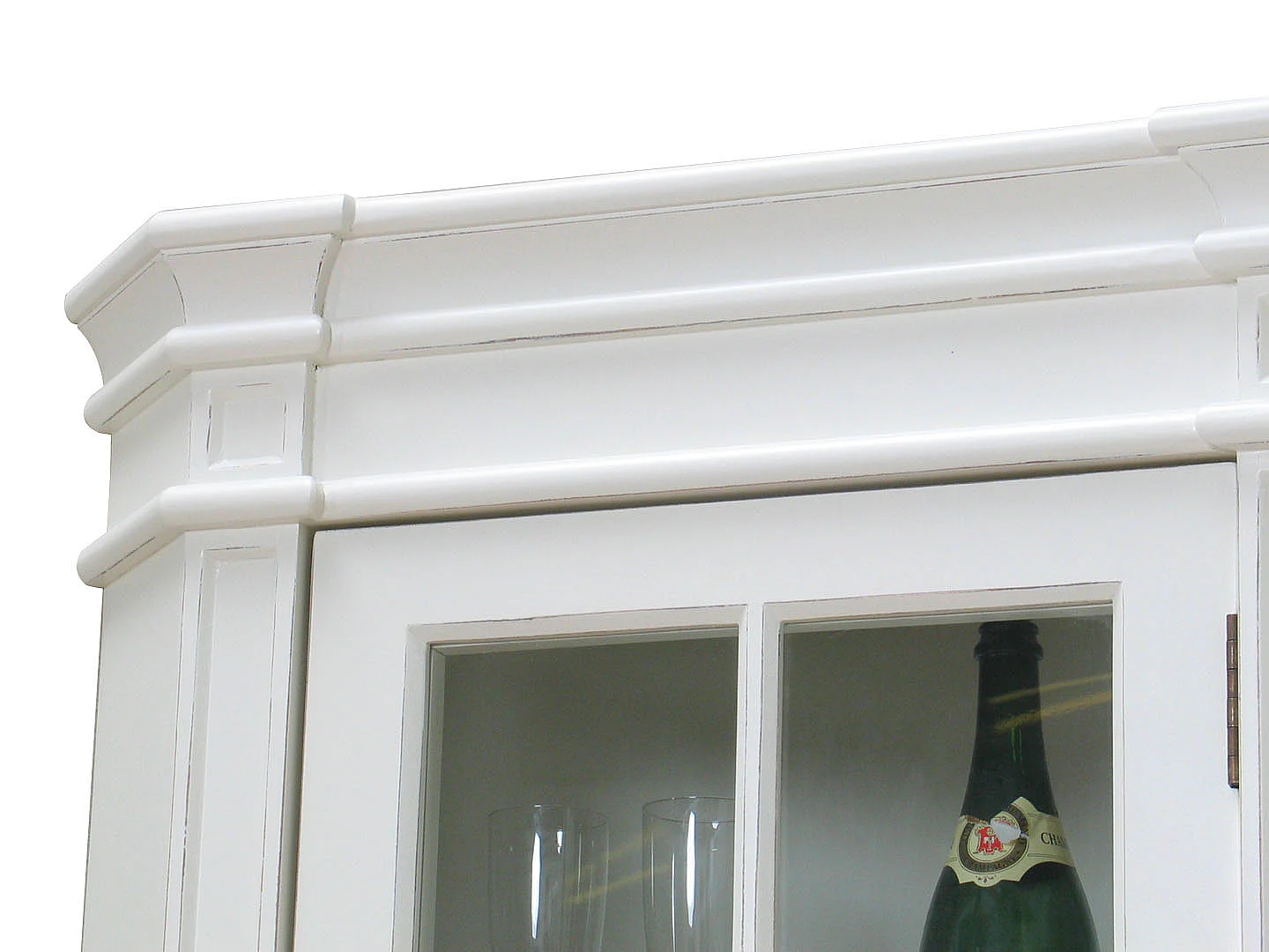 Amaretta Armoire d'angle vintage, blanc, vintage patiné, largeur 55 cm, hauteur 200 cm.