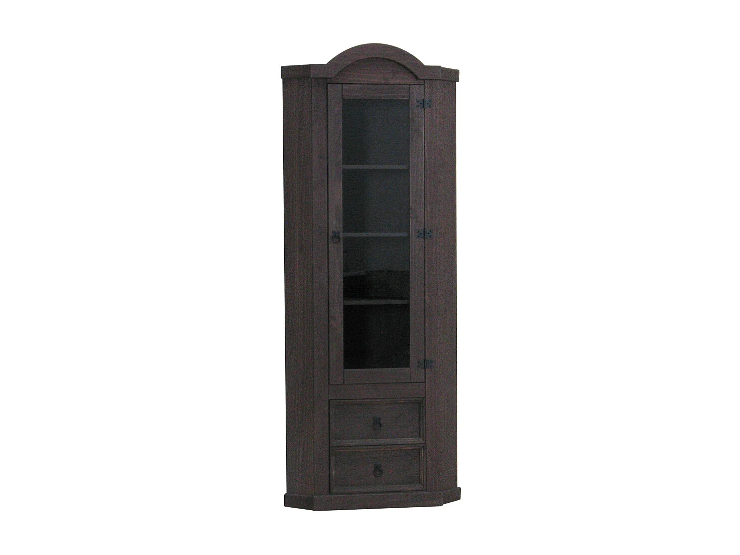 New Mexico hoekkast vitrine bruin grenen.