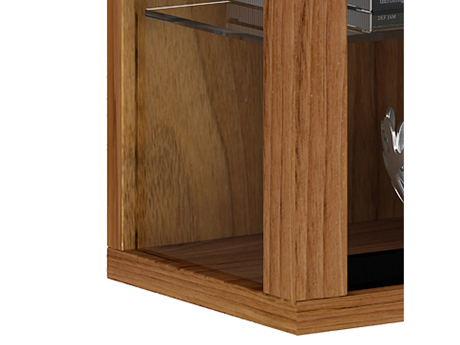 Vitrosa Mini Vitrine murale avec 2 portes vitrées, éclairage inclus, imitation noyer.