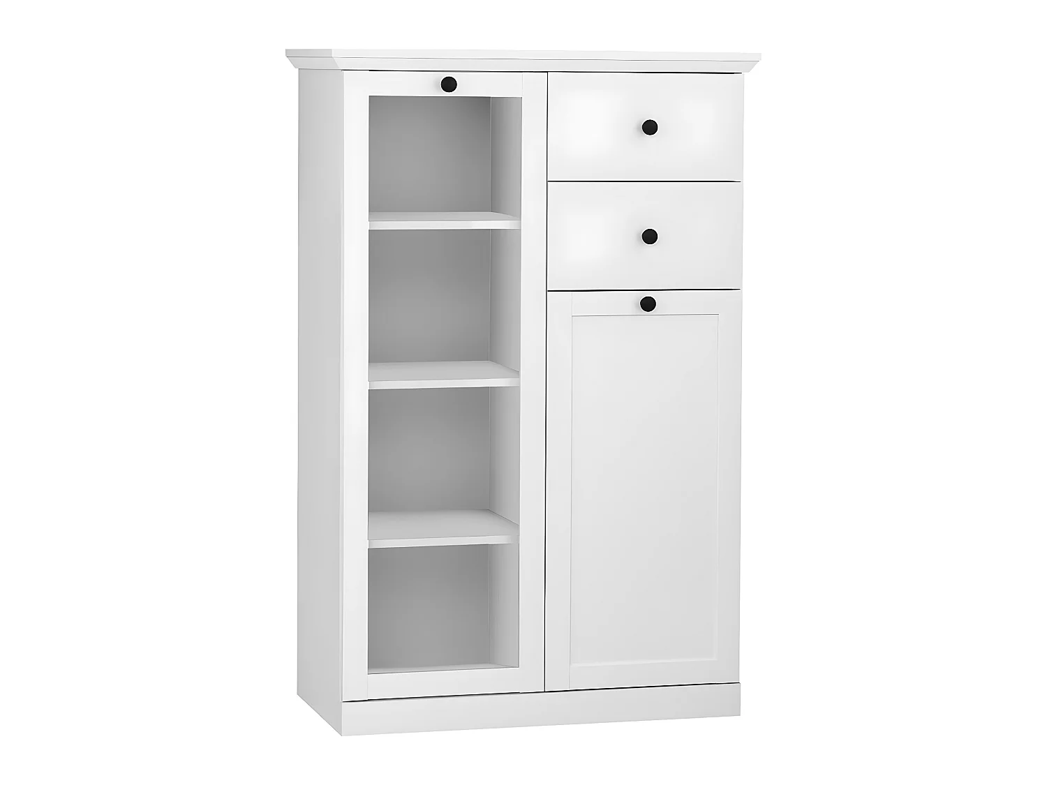 BrandsonBaxter vitrinekast 81 x 129 cm 2 deuren, 2 laden wit.