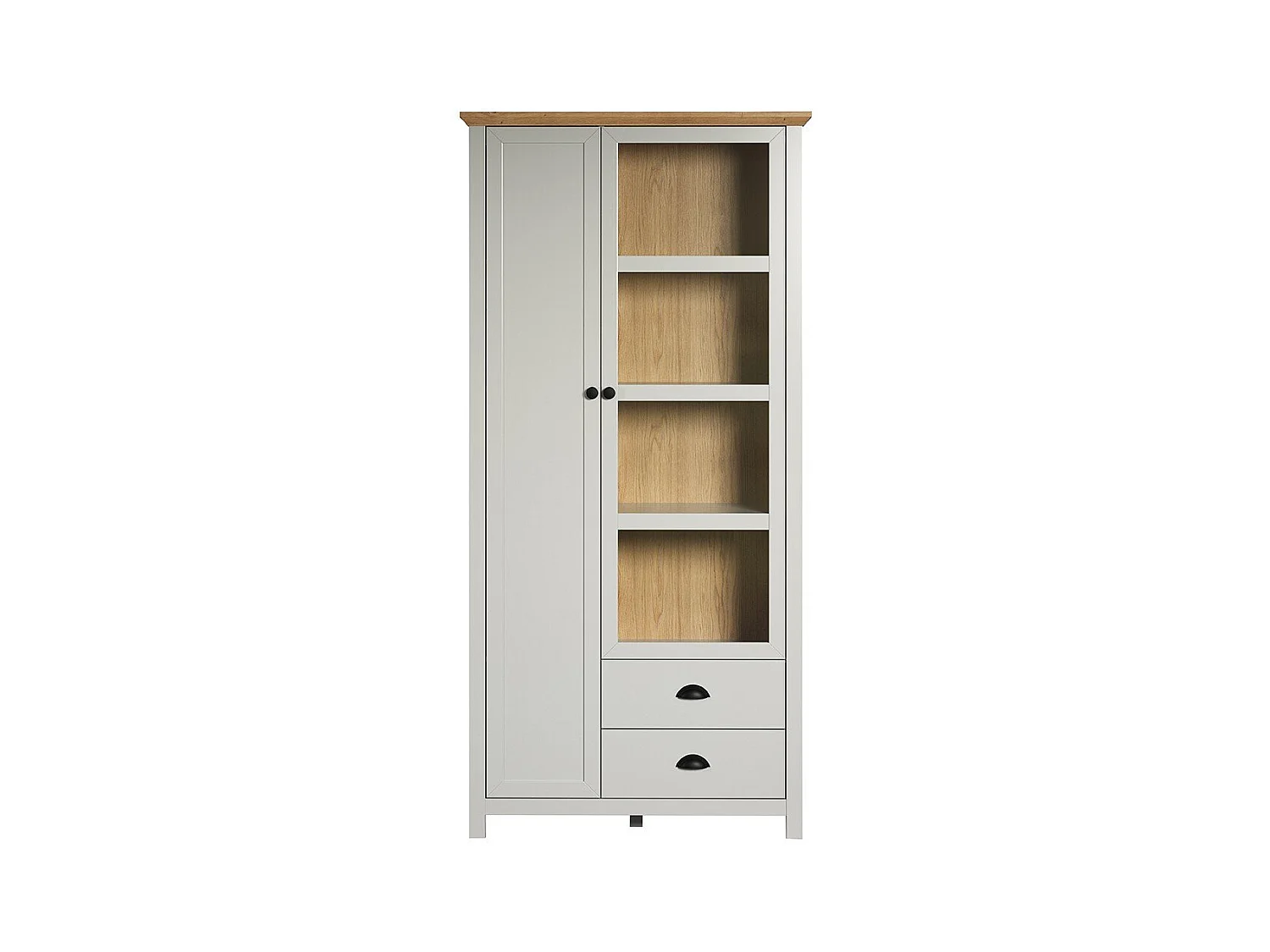 Vitrine 2 portes dont 1 en verre trempé L97 cm - LANDSIDE