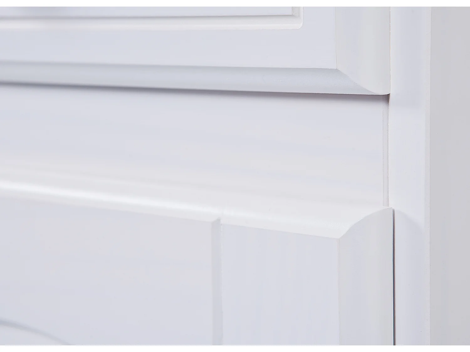 Valux Vitrine, 2 portes en bois, 2 portes vitrées, 2 tiroirs, blanc.