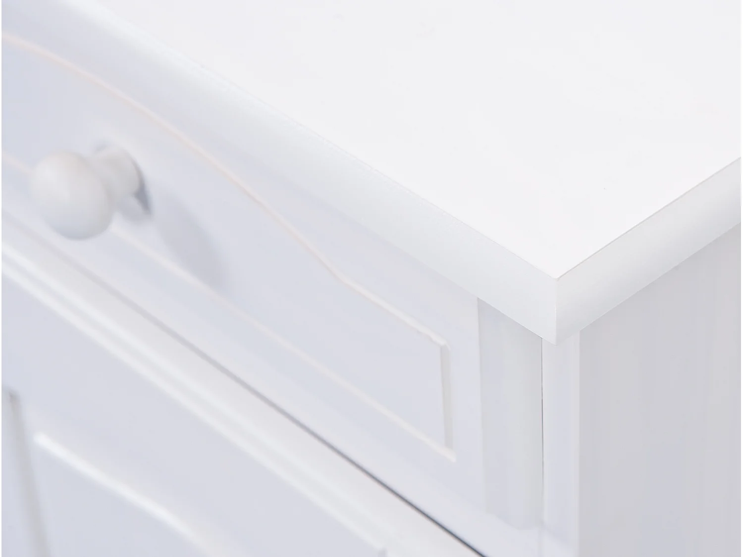 Valux Vitrine, 2 portes en bois, 2 portes vitrées, 2 tiroirs, blanc.