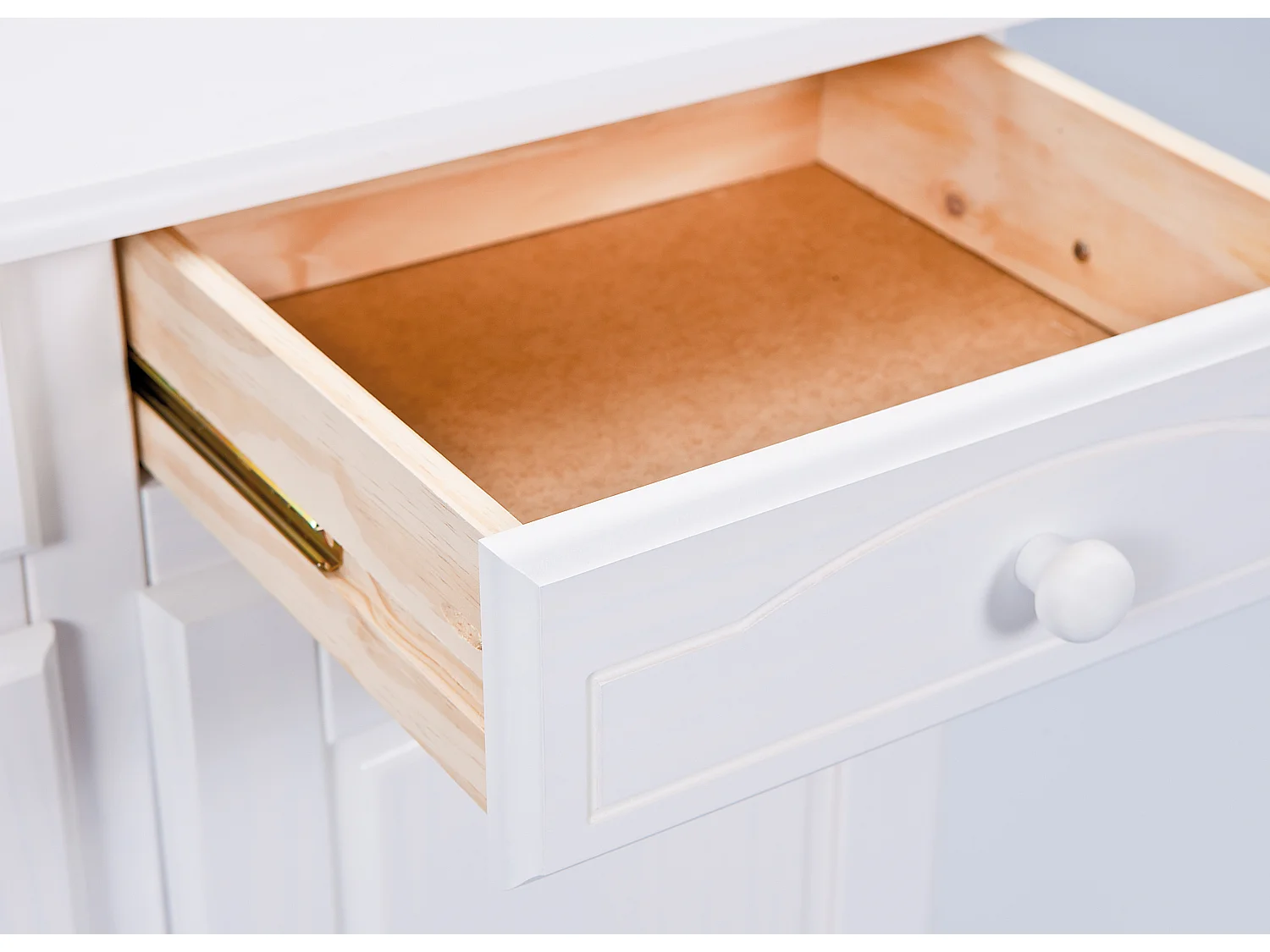 Valux Vitrine, 2 portes en bois, 2 portes vitrées, 2 tiroirs, blanc.