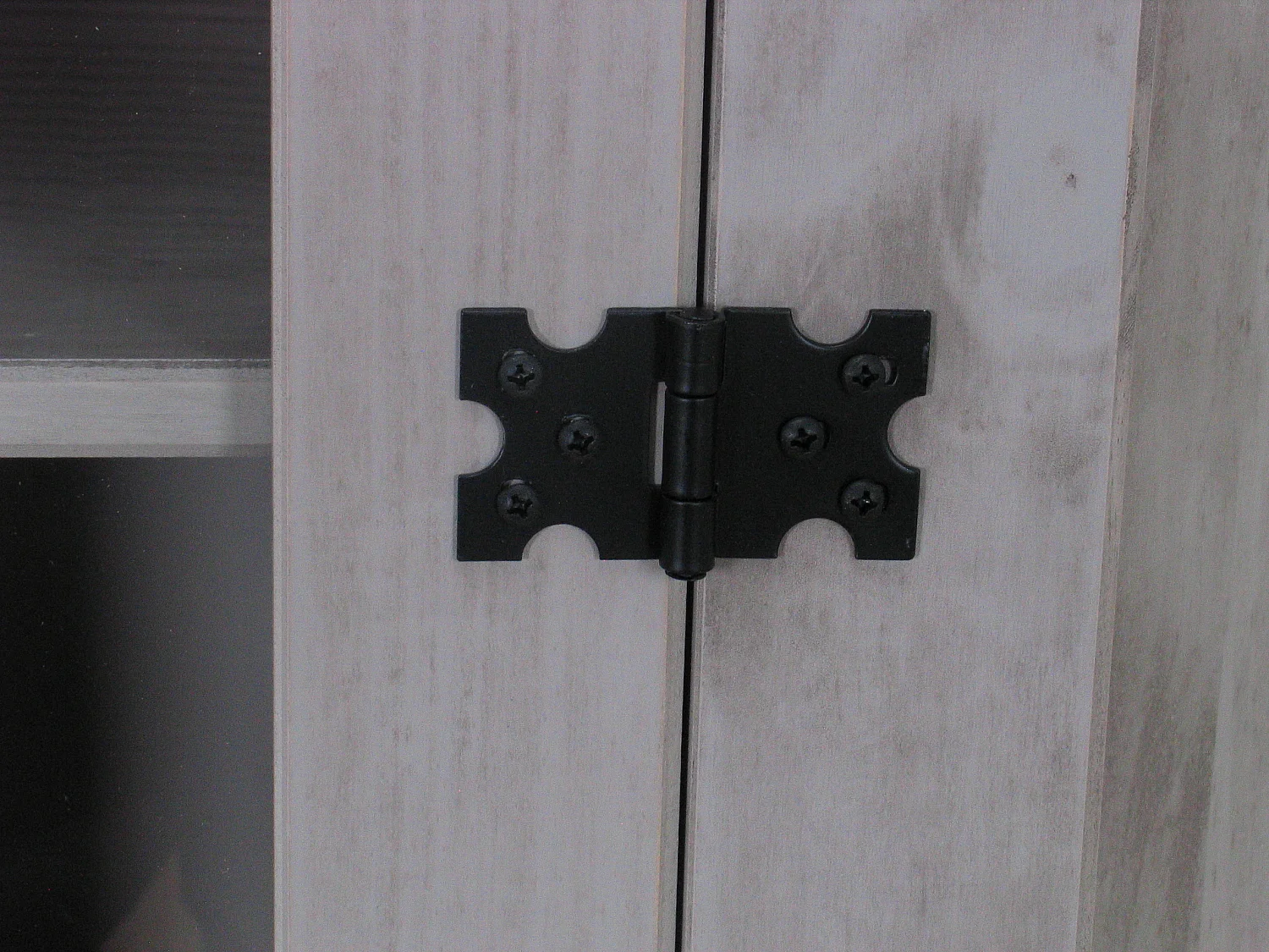 New Mexico Armoire d'angle Mexico avec 1 porte vitrée et 2 tiroirs, en gris.