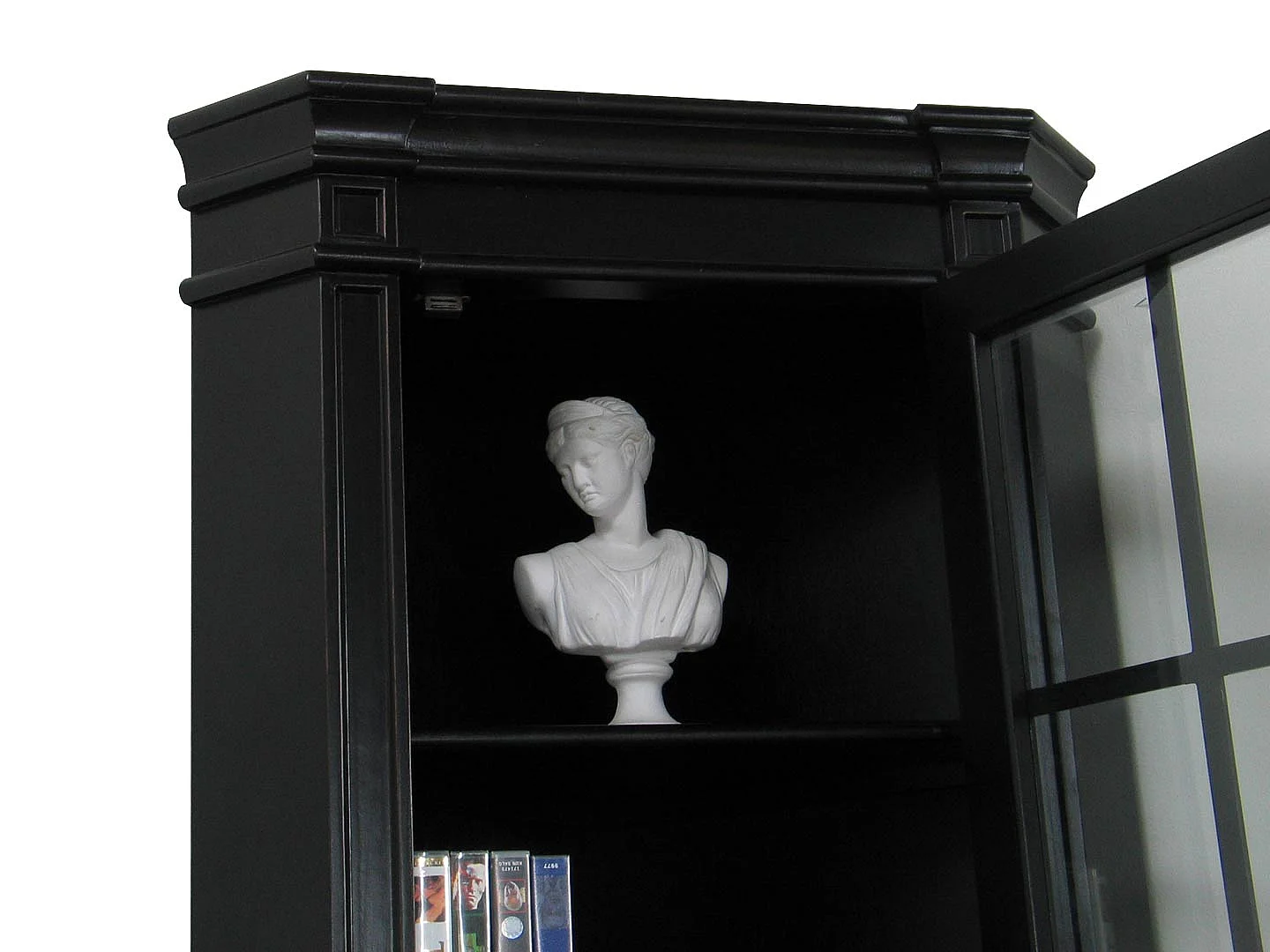 Amaretta Armoire d'angle, noir, vintage patiné, largeur 55 cm, hauteur 200 cm