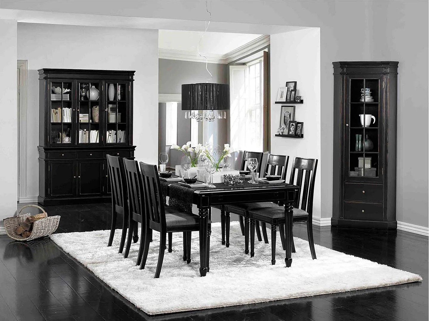 Amaretta Armoire d'angle, noir, vintage patiné, largeur 55 cm, hauteur 200 cm